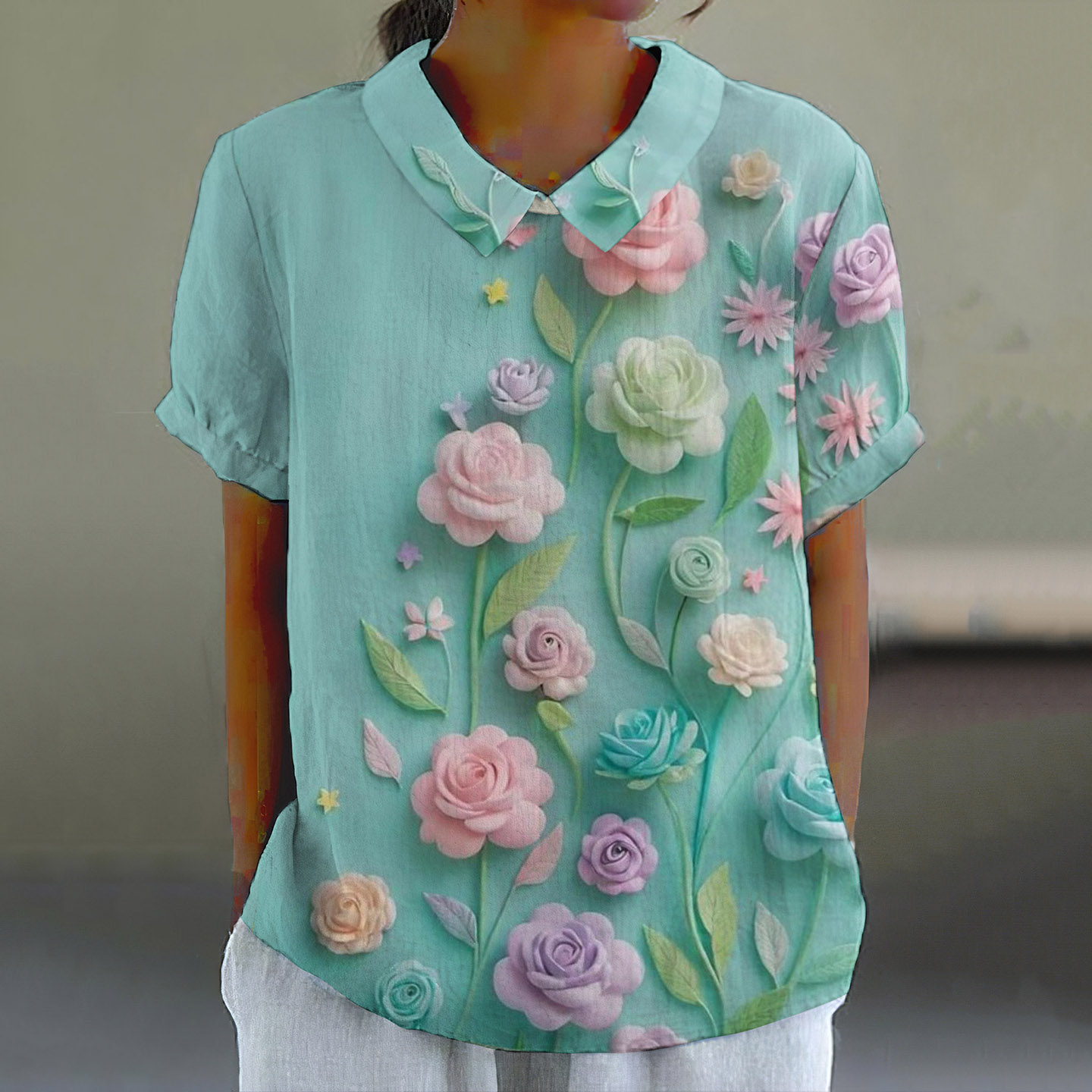 Summer Floral Pattern Women'S Shirt artswardrobe