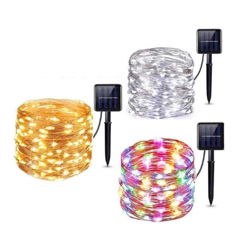 Explosions Solar Copper Wire Lamp String Lamp 8 Mode Waterproof Outdoor Courtyard Christmas Holiday Decorative Lights