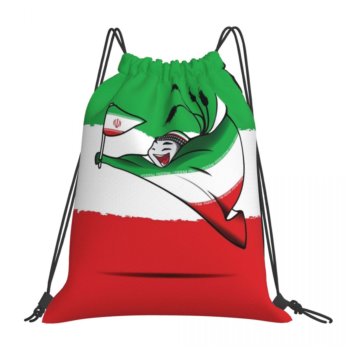 Iran World Cup 2022 Mascot Foldable Sports Gym Drawstring Bag