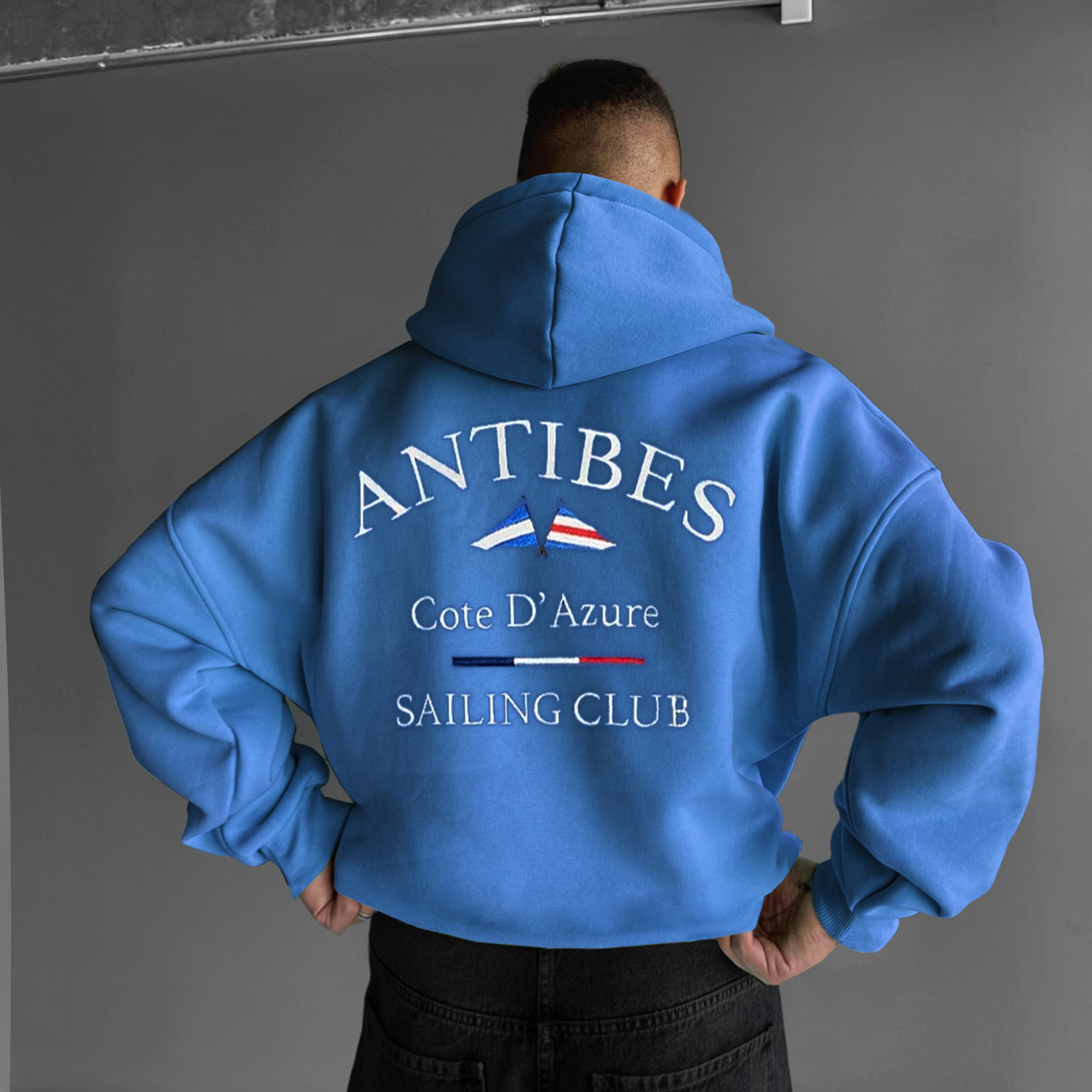 Unisex ANTIBES Cote D'Azure SAILING CLUB Embroidered Hooded Sweatshirt