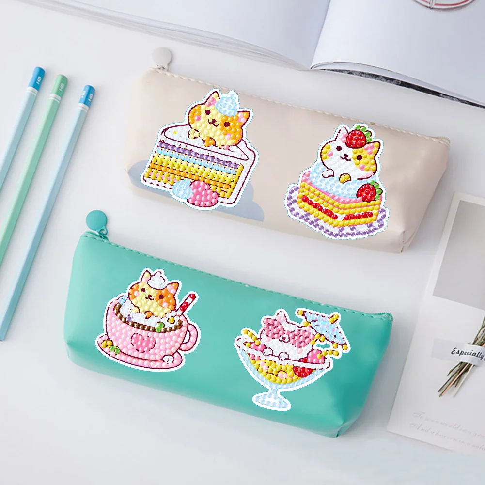 Diamonds Painting Sticker DIY Art Cartoon Cat Paster Home Decor