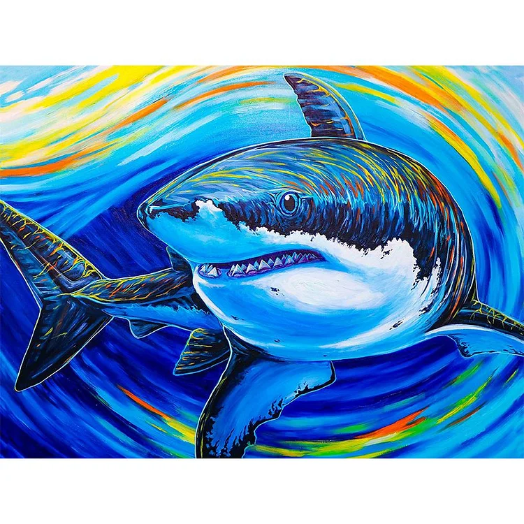Shark - Full Round Drill Diamond Painting - 40x30cm(Canvas)