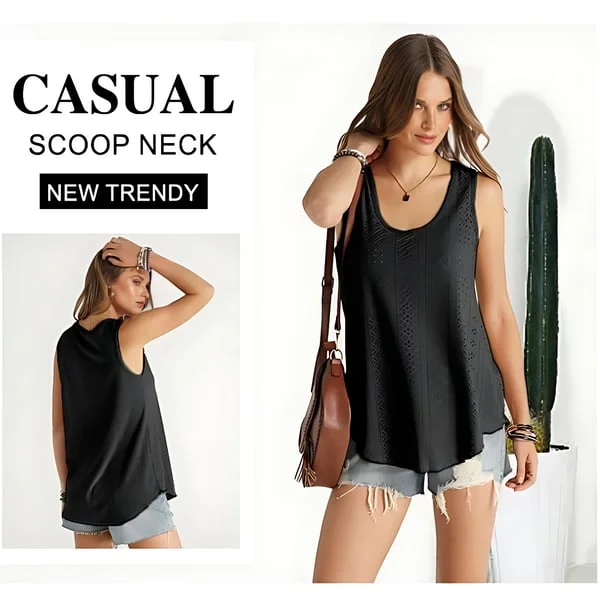 🎉Buy 1 Get 1 Free👚2025 Summer Best Sellers - Women's Embroidered Eyelet Tank Tops