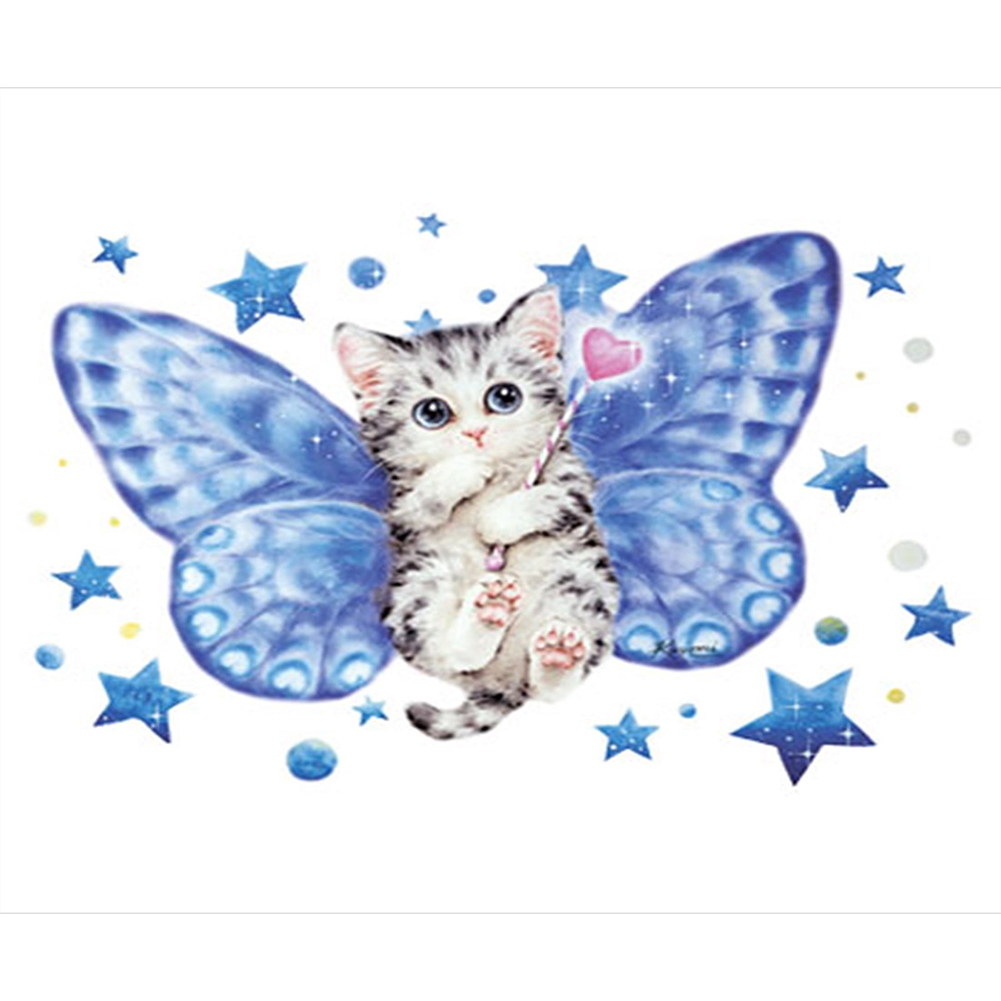 

30*40CM - Special Shaped Diamond Painting - Wings Cat, 501 Original
