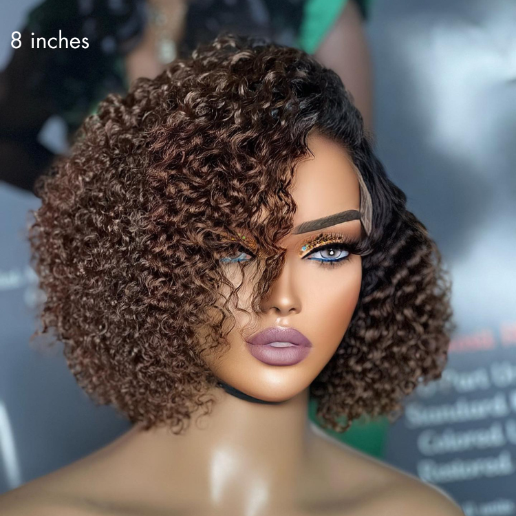 🔥 🔥Trendy Short Cut Curly Minimalist HD Lace Glueless Side Part Wig