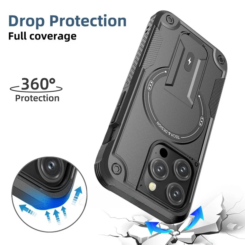 Armor Magnetic Invisible Bracket Apple Phone Case