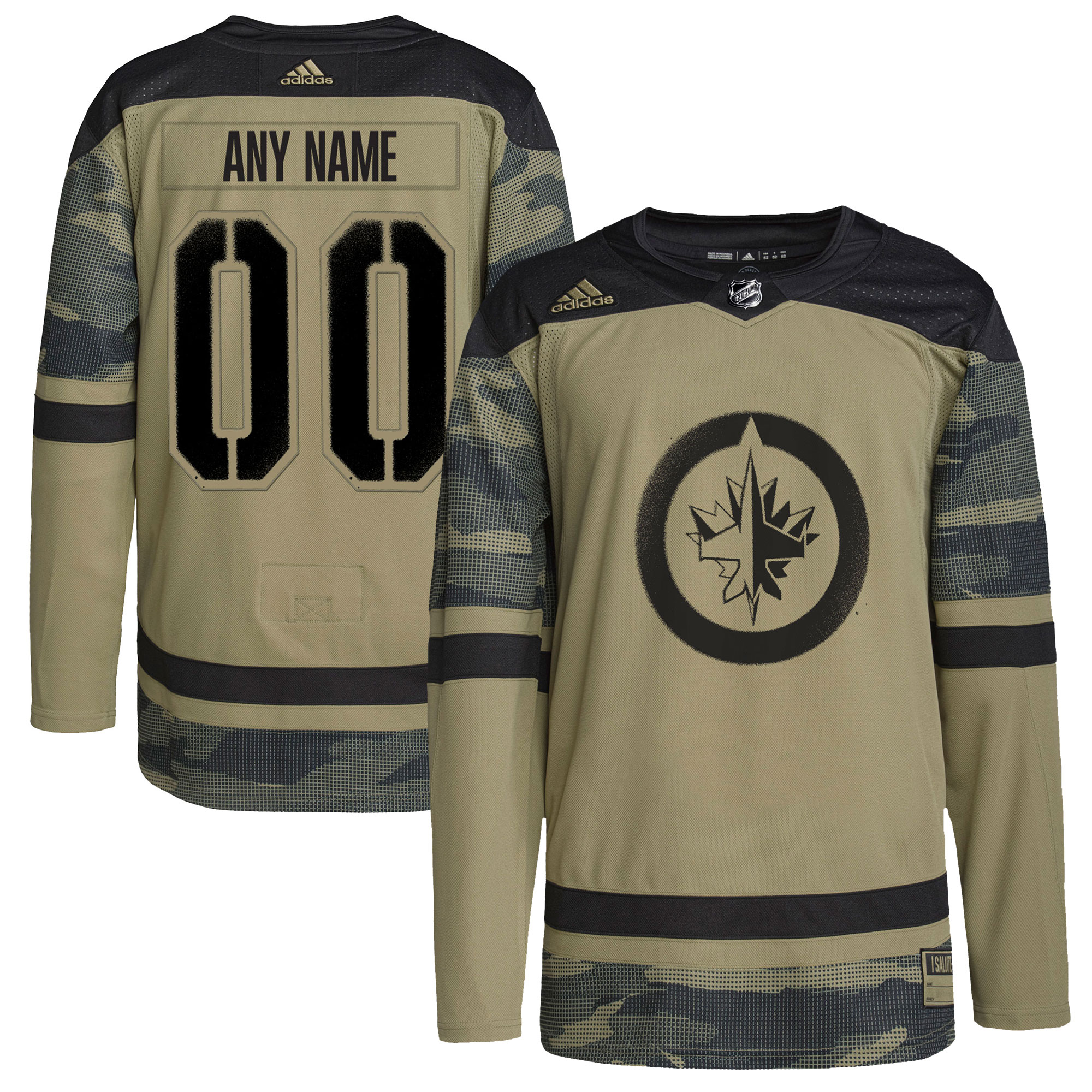 Winnipeg Jets  Logo Military Appreciation Team  Custom Practice Jersey – Camo mysite