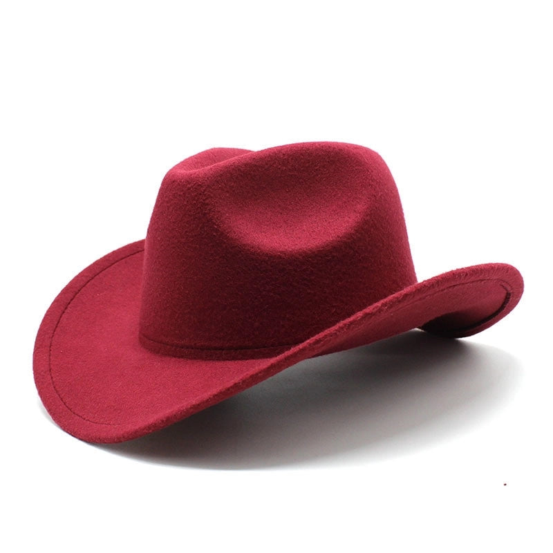 Unisex Retro Ethnic Style Sweet Solid Color Big Eaves Fedora Hat
