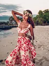 Hawaii Style Floral Printed Split-Side Suits