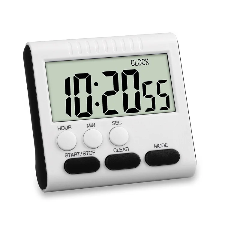 LCD Digital Kitchen Cooking Timer, Magnetic Countdown Up Cooking Timer Clock, Large Display Kitchen Timer, White Cooking Timers for Kitchen Teachers Students Games Meetings