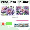 2 Pack Purple Gerbera DIY Diamond Art Spiral Notebook Kit 80 Pages No Lines
