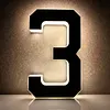 LED Illuminated Modern Address Sign Waterproof Personalized Solar Powered Address Number Dusk To Dawn Adhesive Or Screw Mount for Outside House Light Up Courtyard Hotel Bar