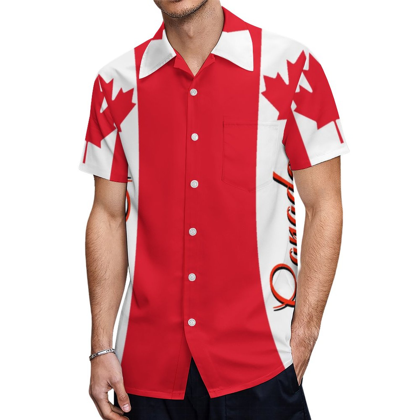 Awesome Canada Canadian Flag Hawaiian Shirt Mens Button Down Plus Size Tropical Hawaii Beach Shirts