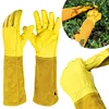 1 Pair Long Thorn Proof Rose Pruning Gloves Leather Garden Gloves for Women Men