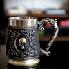 Creative Large Capacity 304 Stainless Steel Handle Cup Skull Beer Cup 3D Three-Dimensional Stainless Steel Embedded Double-Layer Beer Cup Coffee Cup Personality Cup Creative Gift Cup