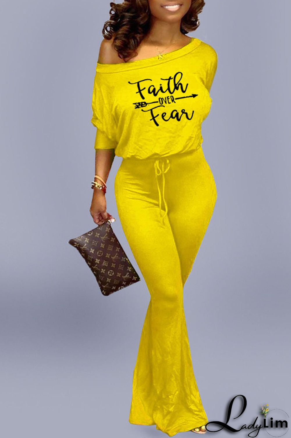 Black Casual Print Split Joint Oblique Collar Straight Jumpsuits