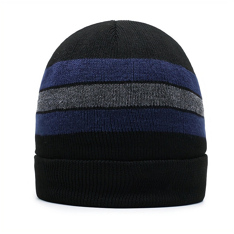 Hat Men’s Winter Thickened Warm Wool Hat Cotton Hat Men’s Winter Korean-style Fashionable Youth Cold-proof Cycling Knitted Hat