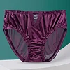 Lace underwear men's satin ice silk seamless briefs