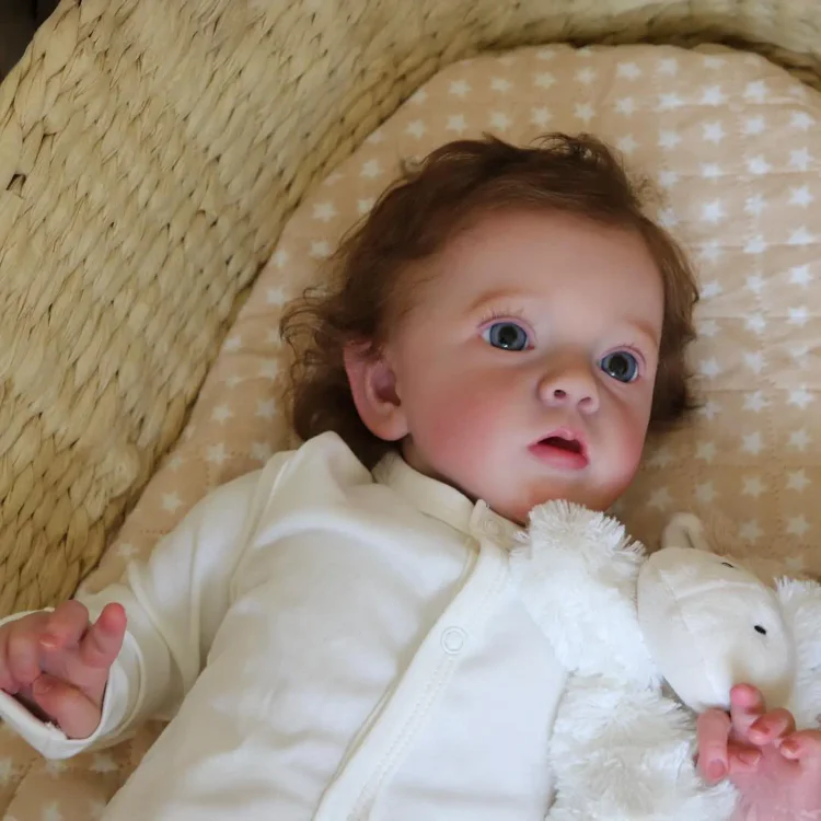 20" Reborn Toddler Baby Doll Girl with Brown Hair Named Dramtin with Heartbeat💖 & Sound🔊：Realistic Reborn Baby Dolls By Rsgdolls®