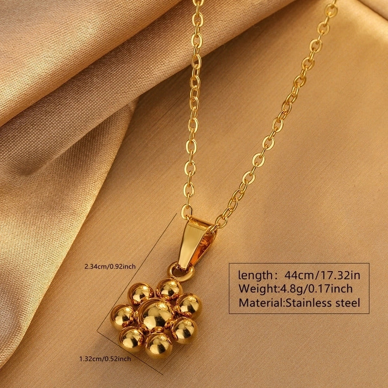 Minimalist Classic Style Streetwear Flower Petal 304 Stainless Steel 18K Gold Plated Flowers Earrings Necklace Jewelry Set