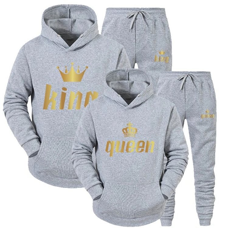 Gray King & Queen Tracksuits 4 in 1