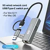 2in1 USB-C/USB 3.1 To Ethernet Adapter 5000Mbps USB-C To RJ45 Network Converter