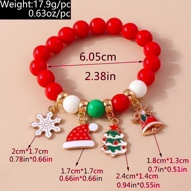 Cute Christmas Streetwear Christmas Hat Christmas Tree Alloy Bracelets
