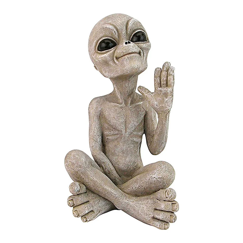 Resin Outer Space Alien Statue Outdoor Garden Figurine Alien Martians Decor
