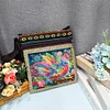 Vintage-Inspired 5D DIY Diamond Painting Waterproof Adjustable Strap Shoulder Cross Bag Kit(Flower Bird)