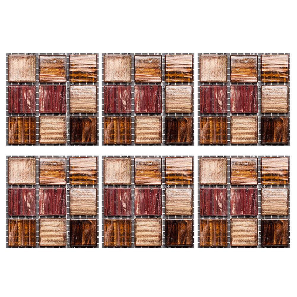

6pcs Waterproof Tiles Mosaic Wall Stickers Kitchen Bathroom Adhesive Decor, Msc029, 501 Original