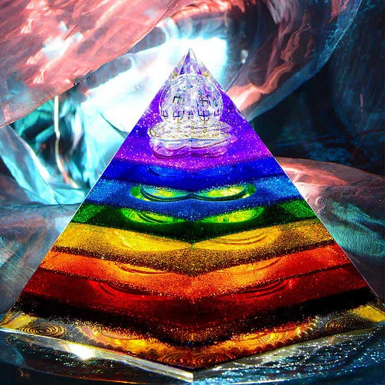 Olivenorma 7 Chakra Energy Tower Orgone Pyramid