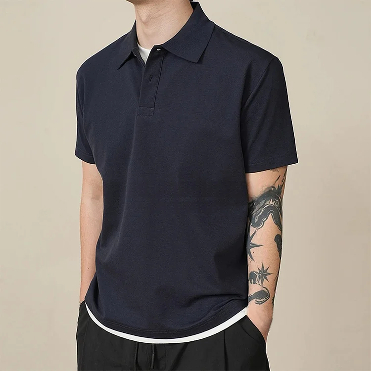 Man’s Casual Short Sleeve Lapel Top