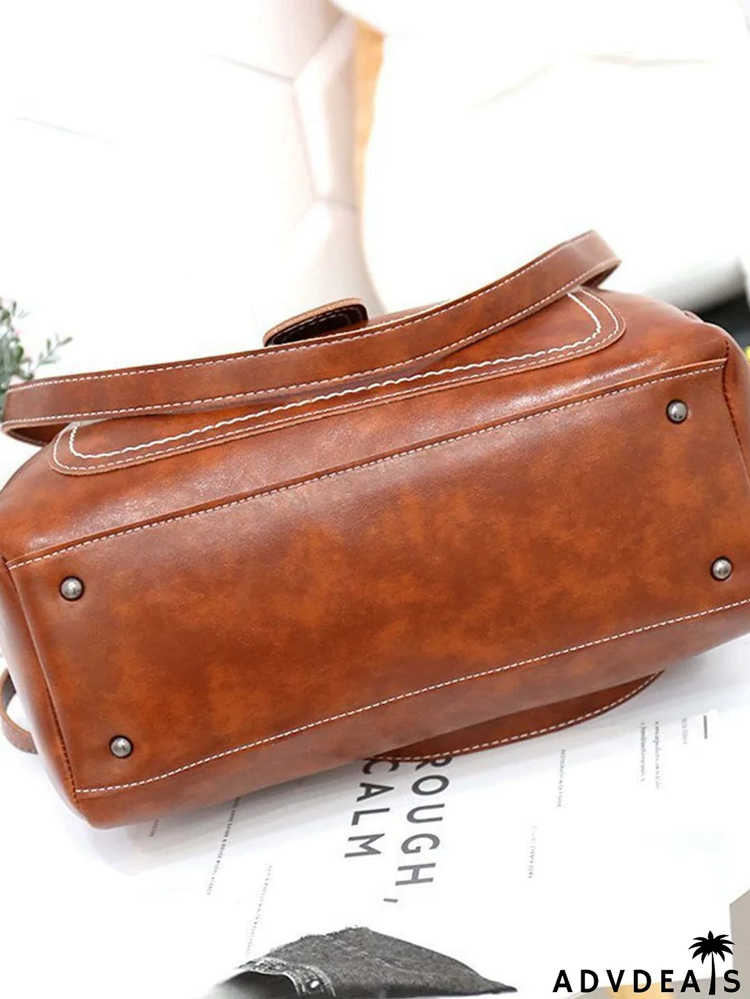 3pcs Minimalist Buckle Detail Bucket Bag Set