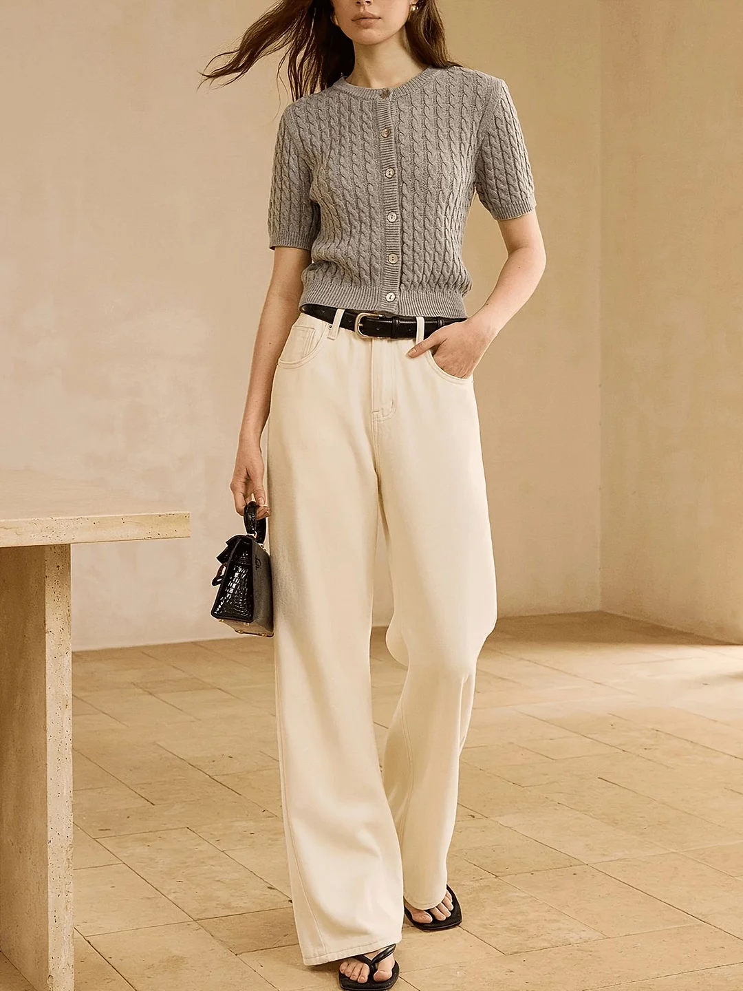 Nigikala Nigikala Buckle Temperament Commuter Knitted Knitted Shirt For Women's Autumn And Winter Knitted Cardigan