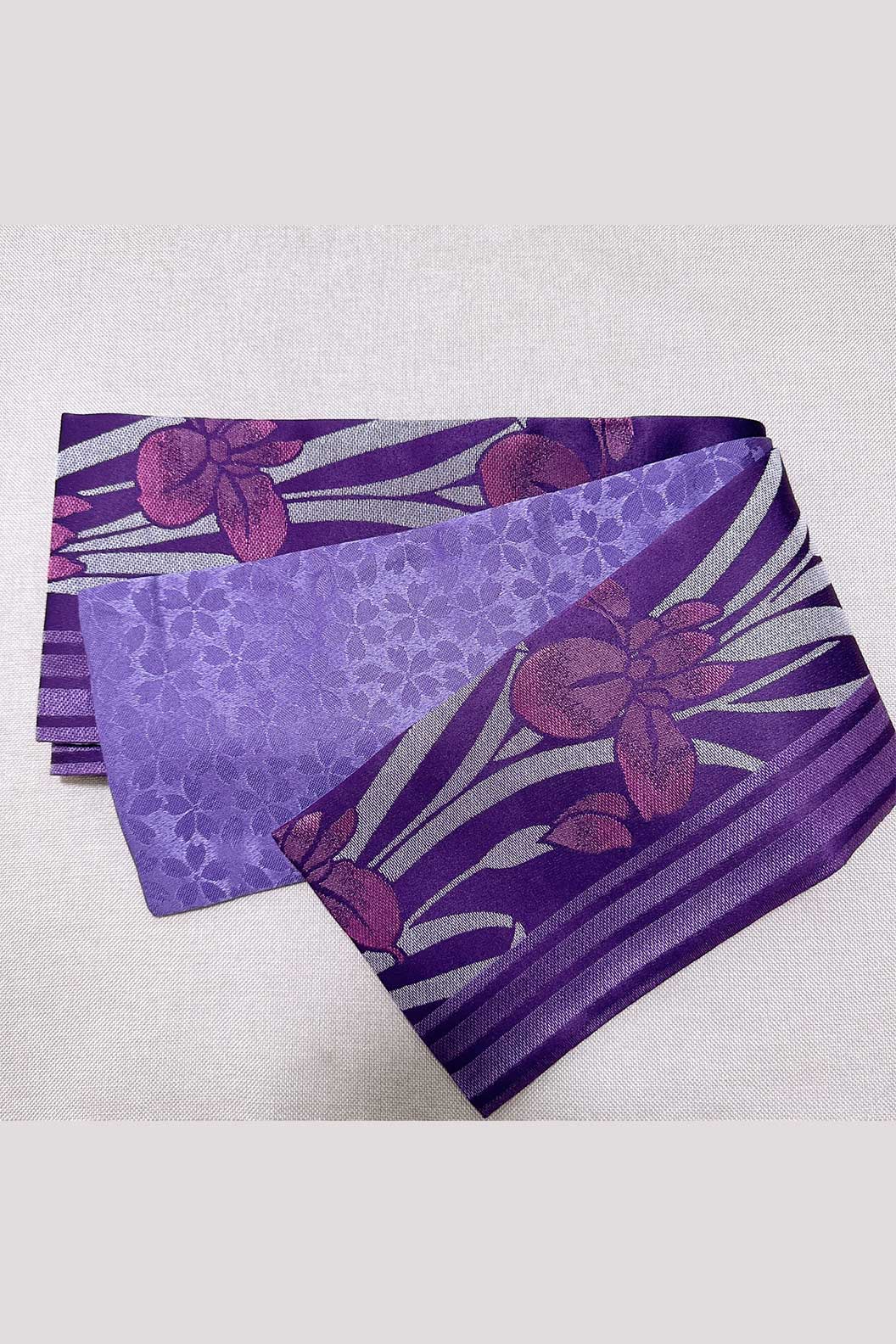 Flat Obi Belt--Purple Stupa Stones