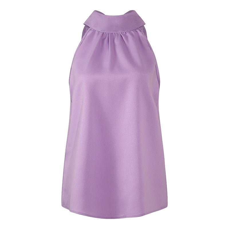 Celmia Summer Tops Fashion Women Bow Tie Casual Halter Blouses Sexy Sleeveless Office Lady Work Shirts Female Solid Blusas
