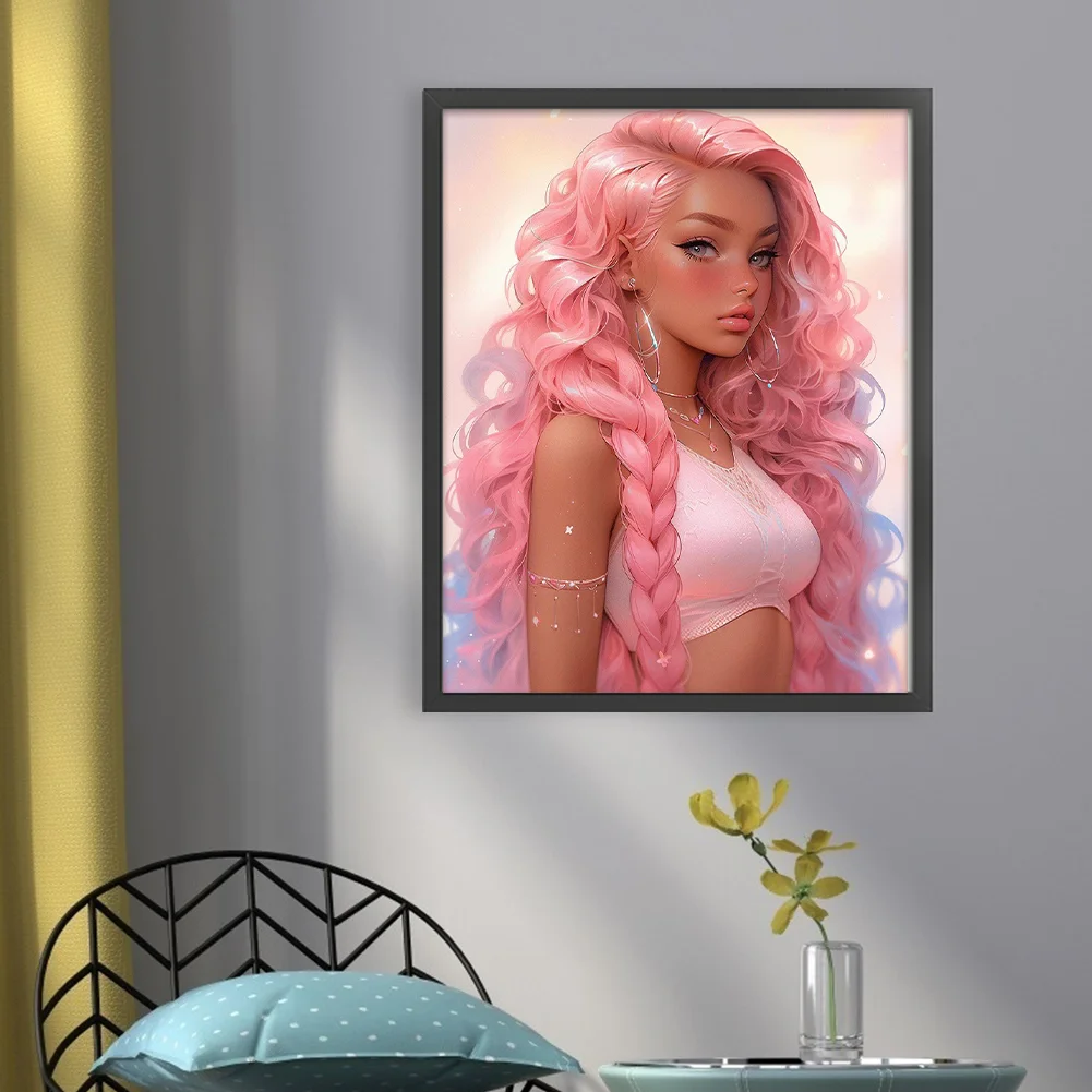 11CT Full Stamped Cross Stitch - Girl(Canvas|50*50CM)