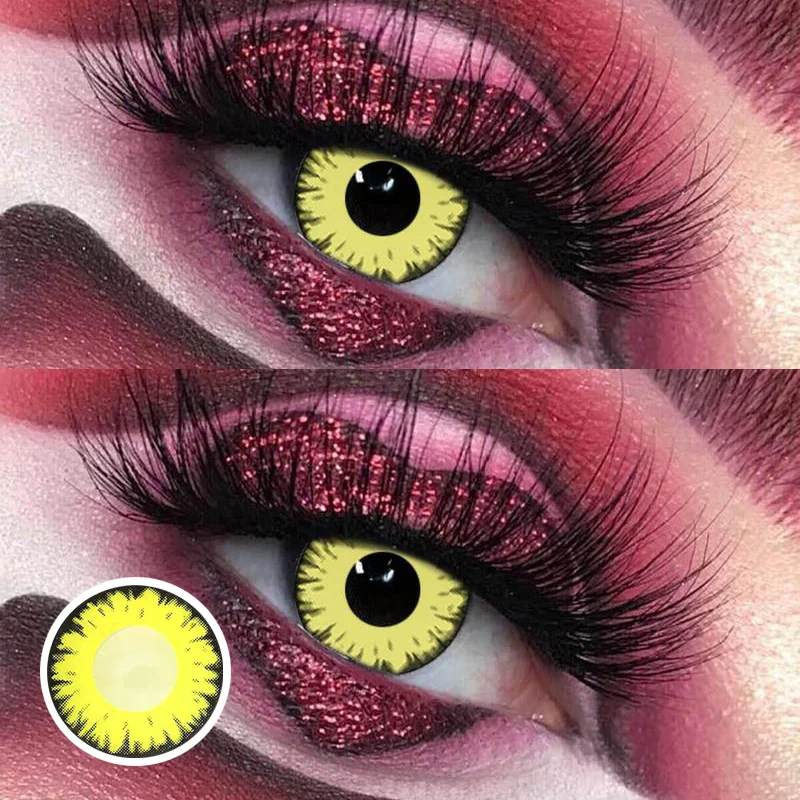 Twilight Yellow Cosplay Contact Lenses Fit For Halloween Day 14.5mm
