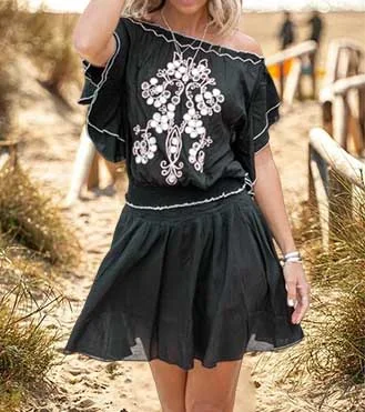 Boho Embroidered DressMini Dress