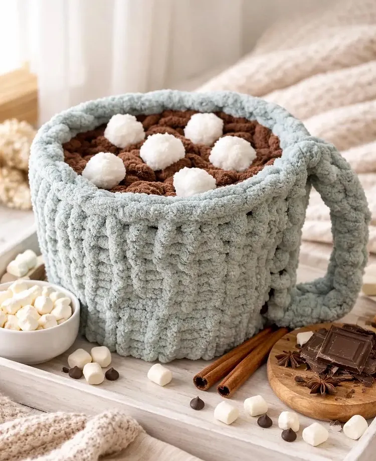 Popcorn Bucket + Hot Cocoa Mug Roll-Up Blanket Digital Patterns
