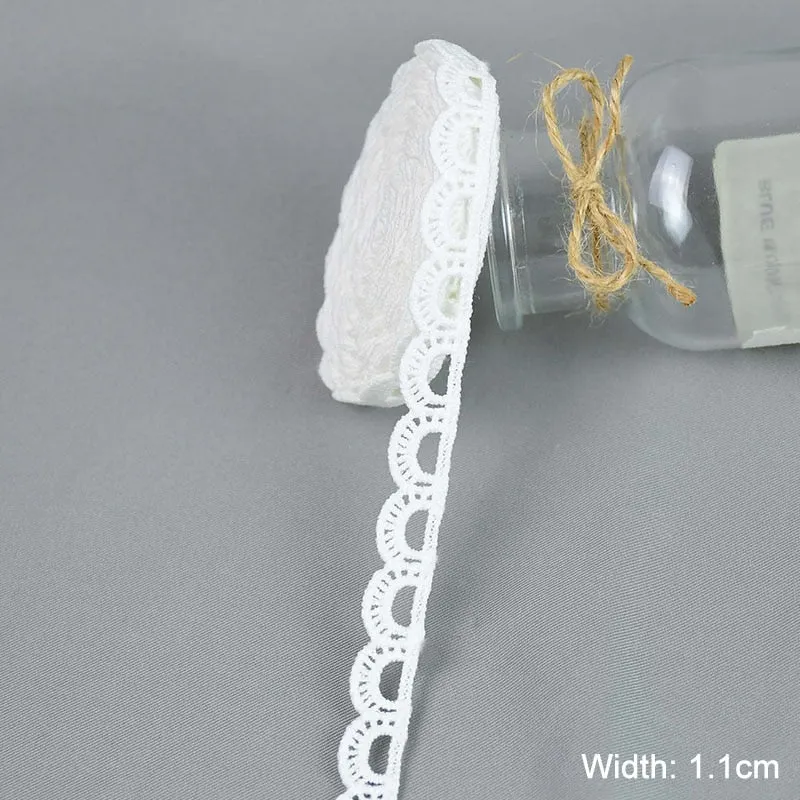 5Yards/lot White Cotton Embroidered Lace Trim Ribbons Fabric DIY Sewing Handmade Craft Materials Garment Clothes Accessories