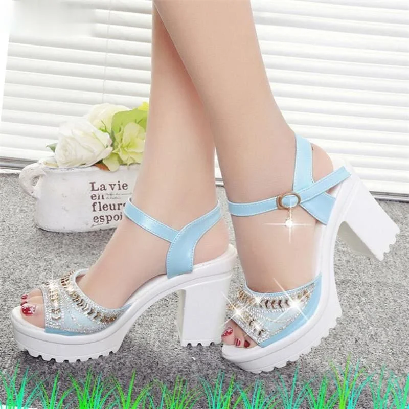 Designer 2021 new sexy fashion women's sandals summer diamond fish mouth muffin platform High heels casual slippers womens shoes
