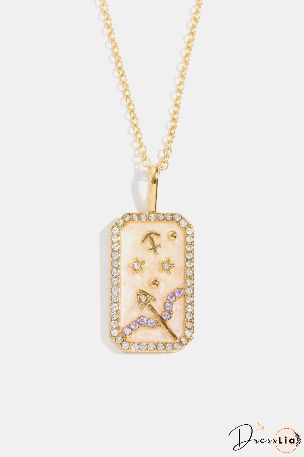 Rhinestone Constellation Pendant Copper Necklace