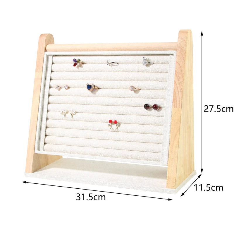 1 Piece Solid Wood Flannel Classic Style Geometric Jewelry Rack