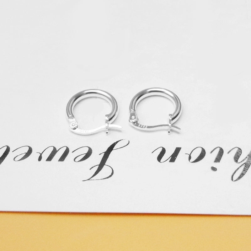 1 Pair 925 Sterling Silver Solid Color Earrings