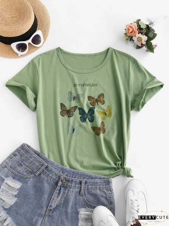 Colorful Butterflies Graphic T-shirt