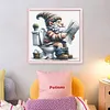 Gnome Going To Toilet-11CT Stamped Cross Stitch 45*45cm/17.72*17.72in tapestrymarket
