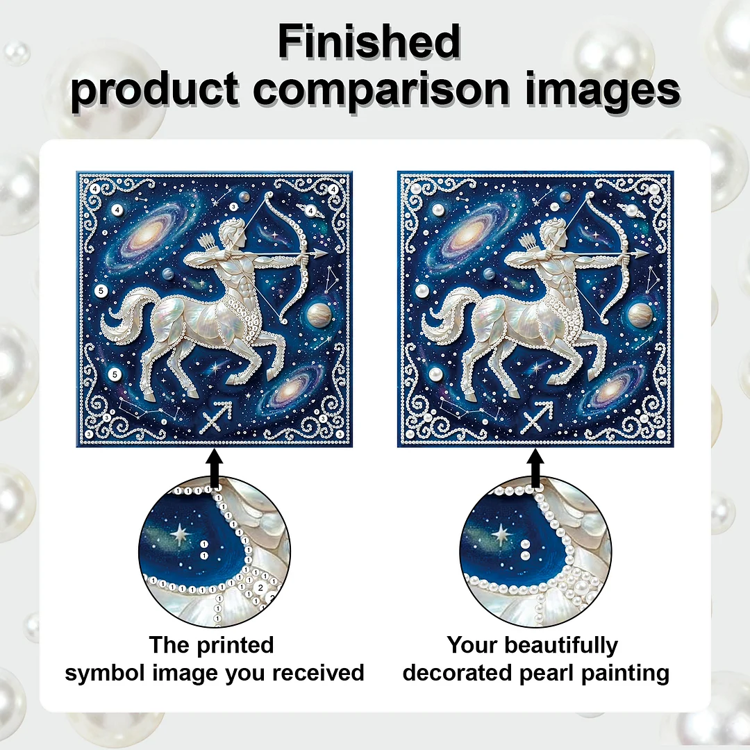 Sagittarius - DIY Pearl Diamond Art Kit With Frame 25*25cm