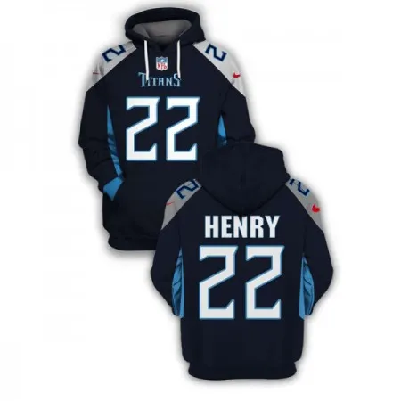 Men's Tennessee Titans #22 Derrick Henry 2021 Navy Pullover Hoodie NBGB