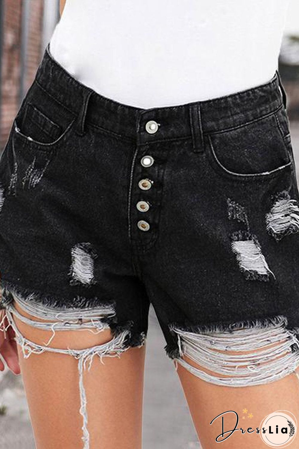 Denim Hole Ripped Distressed Shorts